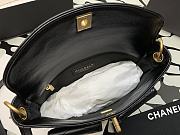 Fortok Chanel Hobo Bag Glossy Calfskin & Gold-Tone Metal Black 21.5×30×5cm - 3