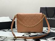 Fortok Chanel Hobo Bag Glossy Calfskin & Gold-Tone Metal Brown 21.5×30×5cm - 4