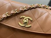 Fortok Chanel Hobo Bag Glossy Calfskin & Gold-Tone Metal Brown 21.5×30×5cm - 2