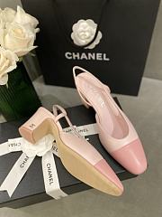 Fortok Chanel Cap Toe CC Slingback Pumps Pink - 3