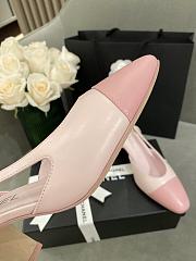 Fortok Chanel Cap Toe CC Slingback Pumps Pink - 5