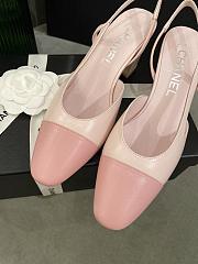 Fortok Chanel Cap Toe CC Slingback Pumps Pink - 6