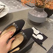 Fortok Chanel Cap Toe CC Slingback Pumps Black - 4