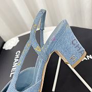 Fortok Chanel Cap Toe CC Slingback Pumps Denim Blue - 2