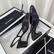 Fortok Chanel Cap Toe CC Slingback Pumps Denim Black - 4