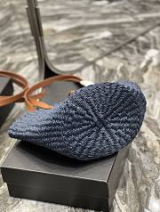Fortok Saint Laurent Panier Medium Bag In Raffia Navy Blue 685618 42×20×22cm - 2