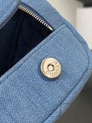 Fortok Chanel 24C Denim Vanity Bag Gold Hardware 18x10x11cm - 5