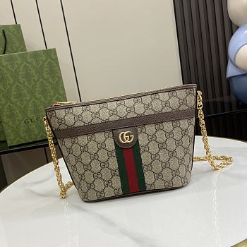 Fortok Gucci Ophidia GG Mini Shoulder Bag Beige & Ebony GG Supreme Canvas 21x16x11cm