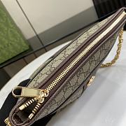 Fortok Gucci Ophidia GG Mini Shoulder Bag Beige & Ebony GG Supreme Canvas 21x16x11cm - 6