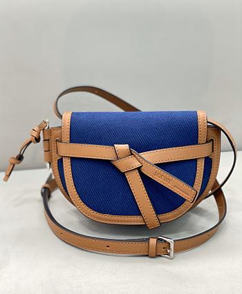 Fortok Loewe Gate Dual Bag Blue & Brown 21x12.5x9cm