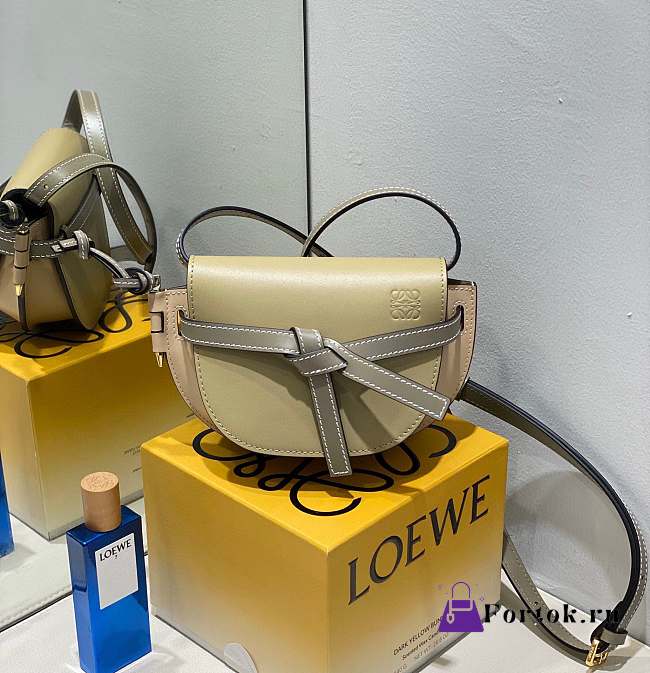 Fortok Loewe Gate Dual Bag Clay Green & Beige 21x12.5x9cm - 1
