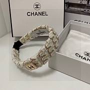 Fortok Chanel Pearl Striped Fabric Headband Black/White  - 4
