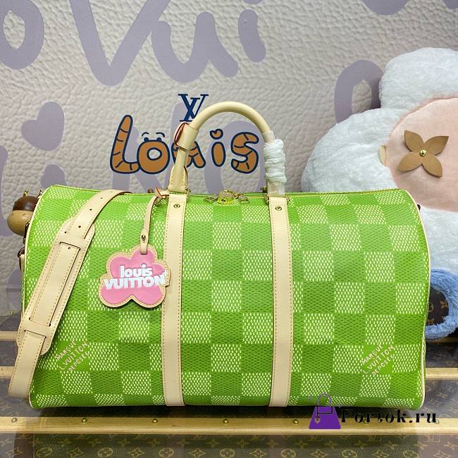 Fortok Louis Vuitton Keepall Bandoulière 50 Bag Green N40667 50x29x23cm - 1