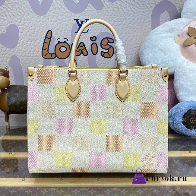 Fortok Louis Vuitton OnTheGo Damier Giant Canvas Bag Peach N40518 35x27x14cm - 1