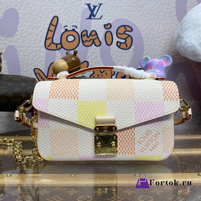 Fortok Louis Vuitton Pochette Métis East West Bag Peach N40749 21.5x13.5x6cm - 1