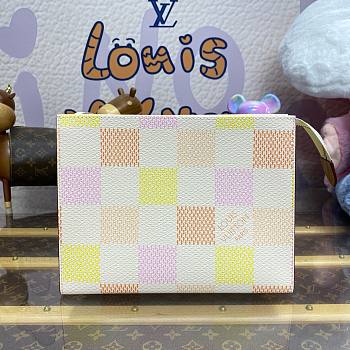 Fortok Louis Vuitton Toilet Pouch Peach N40740 20x25x5.5cm