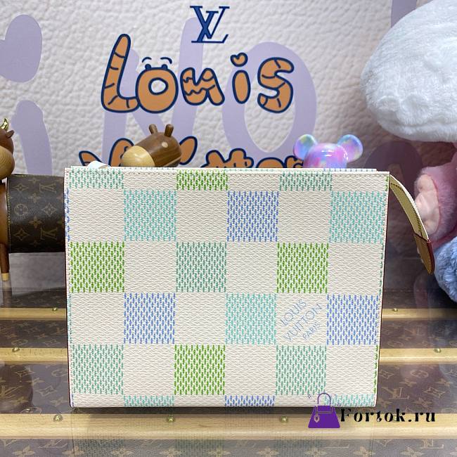 Fortok Louis Vuitton Toilet Pouch Green N40740 20x25x5.5cm - 1