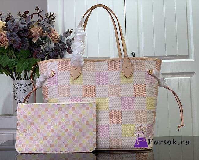 Fortok Louis Vuitton Neverfull MM Bag Peach N40668 31x28x14cm - 1