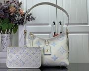 Fortok Louis Vuitton CarryAll PM Bag Cream White and Blue 29x24x12cm - 1