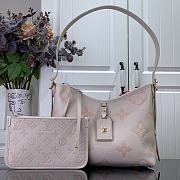 Fortok Louis Vuitton CarryAll PM Bag Cream White and Beige 29x24x12cm - 1