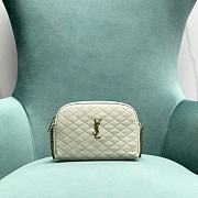 Fortok Saint Laurent Gaby Zipped Pouch in Quilted Lambskin White 733667 19x3x14cm - 1