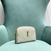 Fortok Saint Laurent Gaby Zipped Pouch in Quilted Lambskin White 733667 19x3x14cm - 5