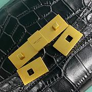 Fortok Saint Laurent Manhattan Crocodile Leather Clutch Black 695949 31×2.5×13cm - 3