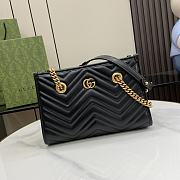 Fortok Gucci GG Marmont Small Tote Bag Black 26.5x18.5x12.5cm - 1