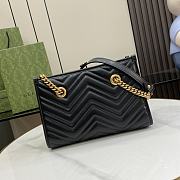 Fortok Gucci GG Marmont Small Tote Bag Black 26.5x18.5x12.5cm - 6