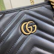 Fortok Gucci GG Marmont Small Tote Bag Black 26.5x18.5x12.5cm - 2