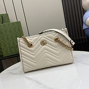 Fortok Gucci GG Marmont Small Tote Bag White 26.5x18.5x12.5cm - 1