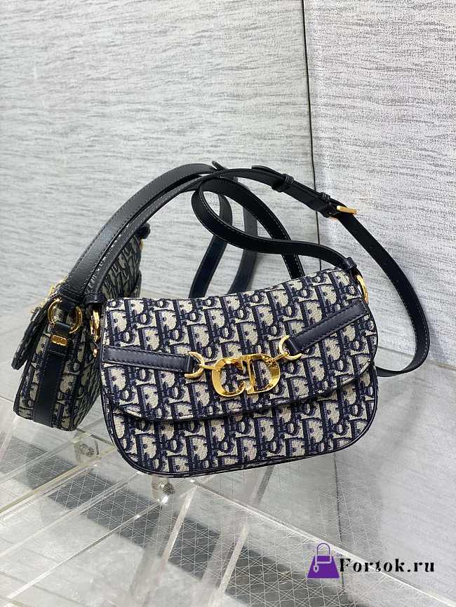 Fortok Dior Small CD Besace Bag Blue Dior Oblique Jacquard 24x15x6cm - 1