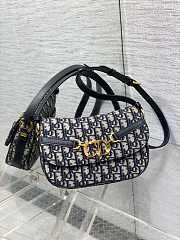 Fortok Dior Small CD Besace Bag Blue Dior Oblique Jacquard 24x15x6cm - 1
