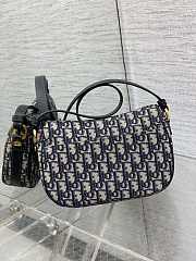 Fortok Dior Small CD Besace Bag Blue Dior Oblique Jacquard 24x15x6cm - 3