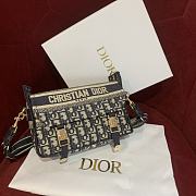 Fortok Dior Camp Bag Blue Dior Oblique Embroidery 23x15x8cm - 1
