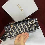 Fortok Dior Camp Bag Blue Dior Oblique Embroidery 23x15x8cm - 6