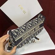 Fortok Dior Camp Bag Blue Dior Oblique Embroidery 23x15x8cm - 5