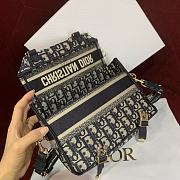 Fortok Dior Camp Bag Blue Dior Oblique Embroidery 23x15x8cm - 3
