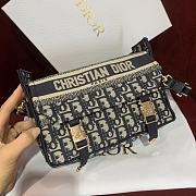 Fortok Dior Camp Bag Blue Dior Oblique Embroidery 23x15x8cm - 4