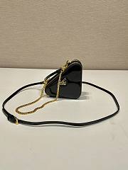 Fortok Prada Triangle Patent Leather Bag Black 15x10x5cm - 5