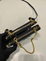 Fortok Prada Triangle Patent Leather Bag Black 15x10x5cm - 3