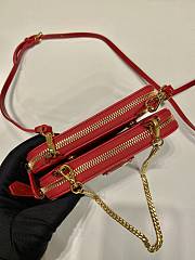 Fortok Prada Triangle Patent Leather Bag Red 15x10x5cm - 6