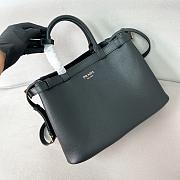 Fortok Prada Leather Handbag With Belt In Black 1BA417 35x25x14cm - 1