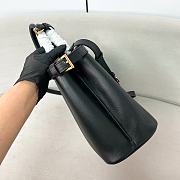 Fortok Prada Leather Handbag With Belt In Black 1BA417 35x25x14cm - 2