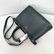 Fortok Prada Leather Handbag With Belt In Black 1BA417 35x25x14cm - 3