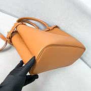 Fortok Prada Leather Handbag With Belt In Brown 1BA417 35x25x14cm - 6