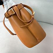 Fortok Prada Leather Handbag With Belt In Brown 1BA417 35x25x14cm - 4