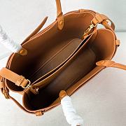 Fortok Prada Leather Handbag With Belt In Brown 1BA417 35x25x14cm - 3