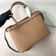 Fortok Prada Leather Handbag With Belt In Beige 1BA417 35x25x14cm - 4