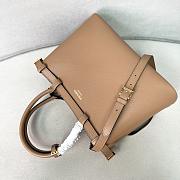 Fortok Prada Leather Handbag With Belt In Beige 1BA417 35x25x14cm - 2